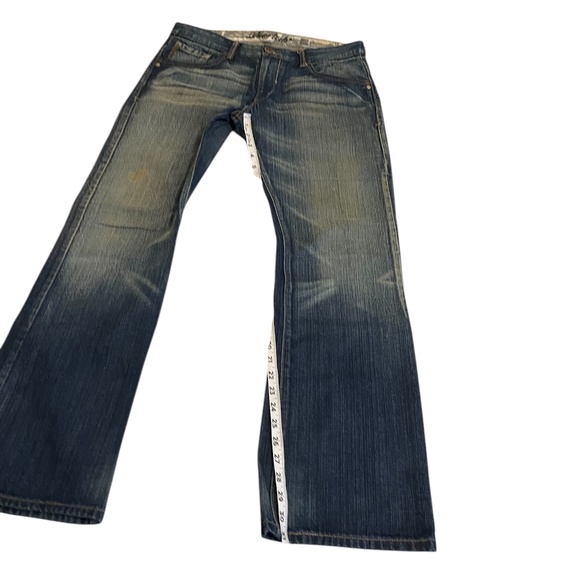 Vintage Levi’s SilverT ab Slim Boot Men's Jeans Blue Leather Trim Studded 34x32 - Picture 8 of 10